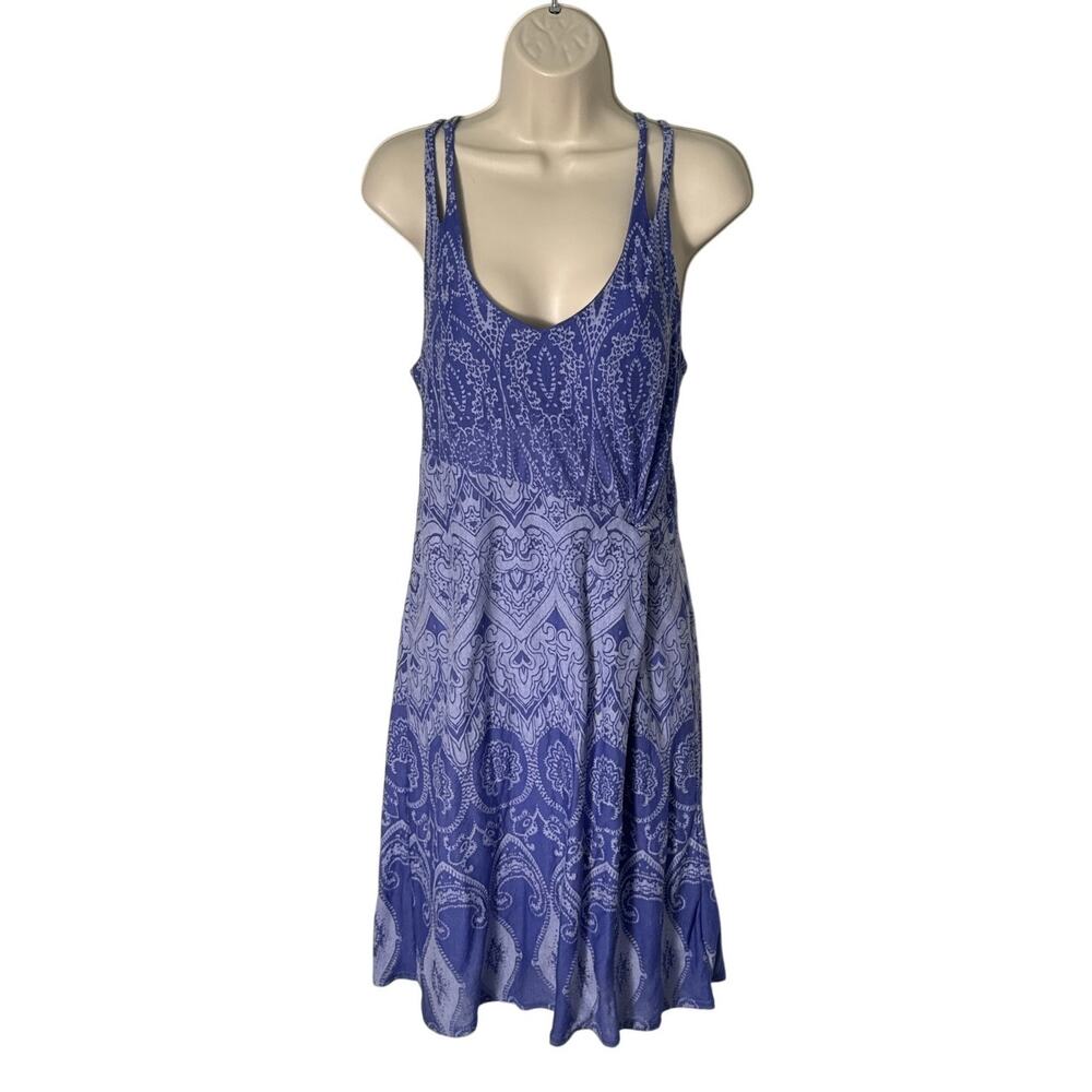 Athleta Blue and White Printed Athleisure‎ Sleeveless Dress Size M